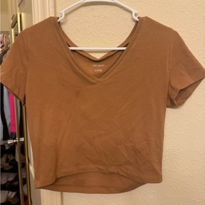 Wild fable , large brown crop top